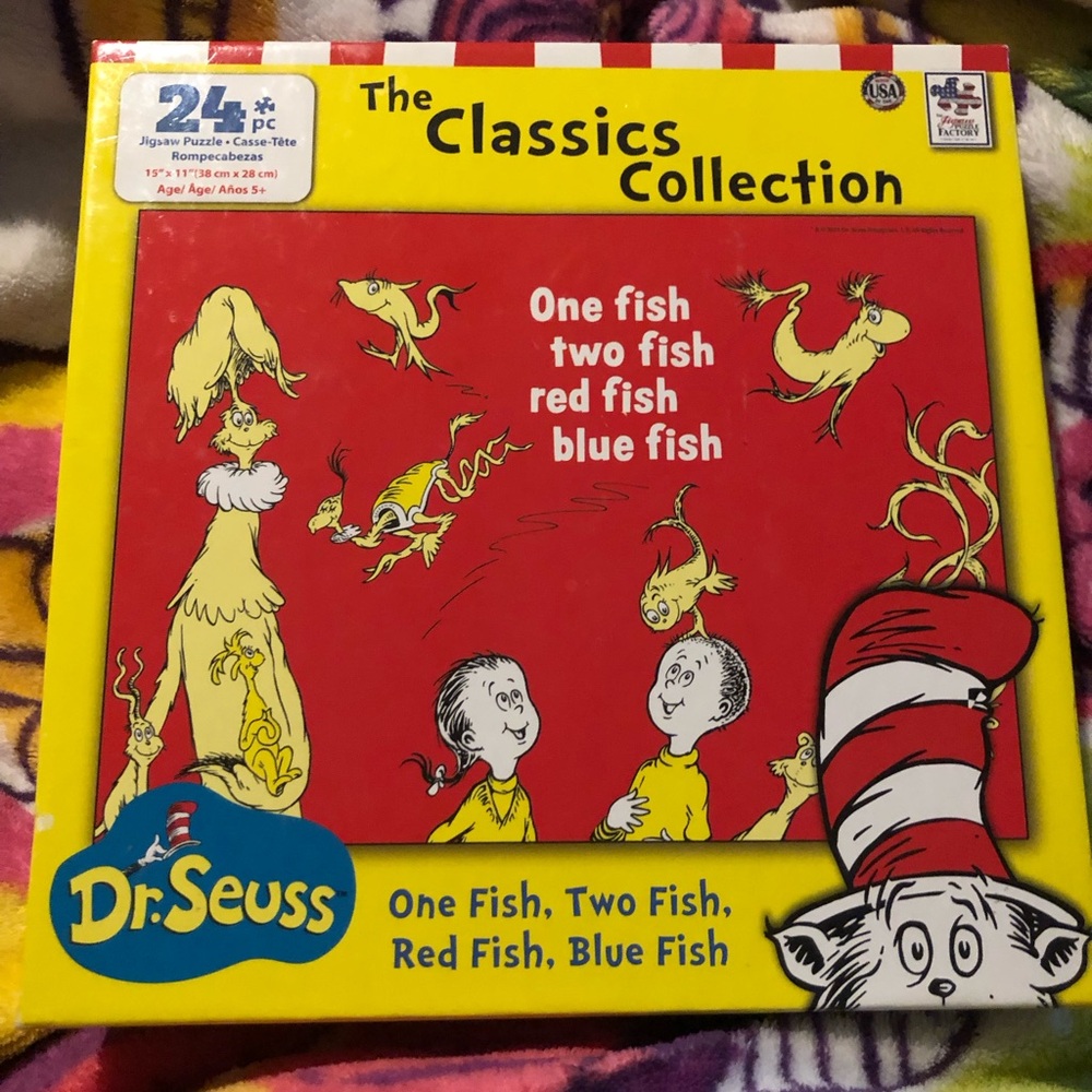 Dr. Seuss One Fish Two Fish Puzzle - Red and Yellow